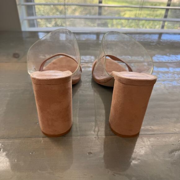 Jeffrey Campbell Blush Suede Clear Keira Slide Sandal Sz 9.5 - Picture 6 of 13